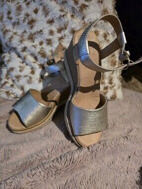 SPERRY Metallic Gold Women's Wedge Sandals with Ankle Strap
